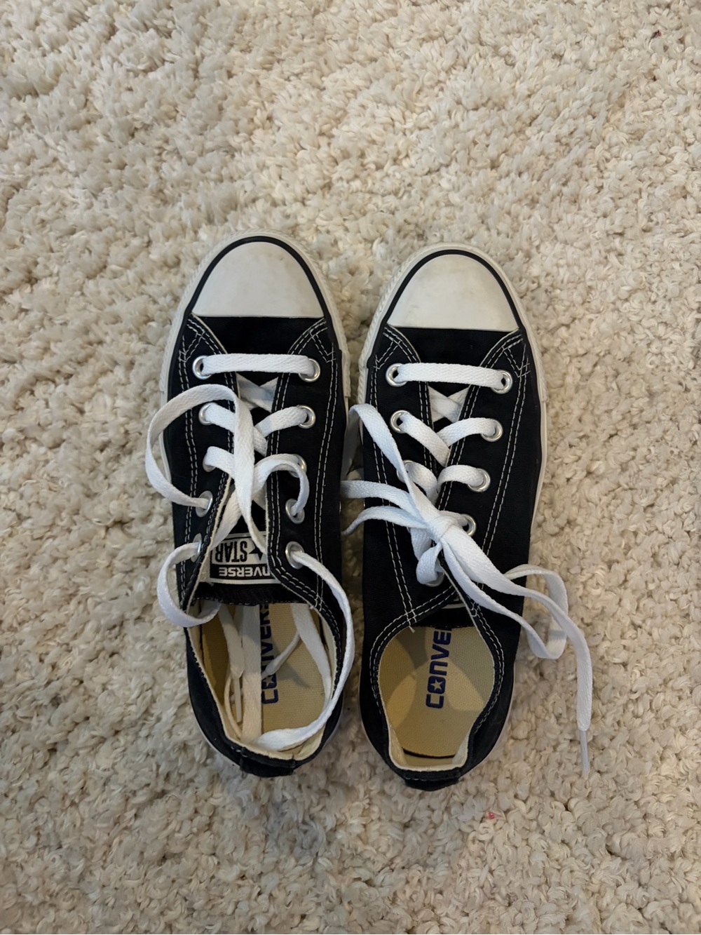 Converse Kids Black and White Low Top Canvas Sneakers